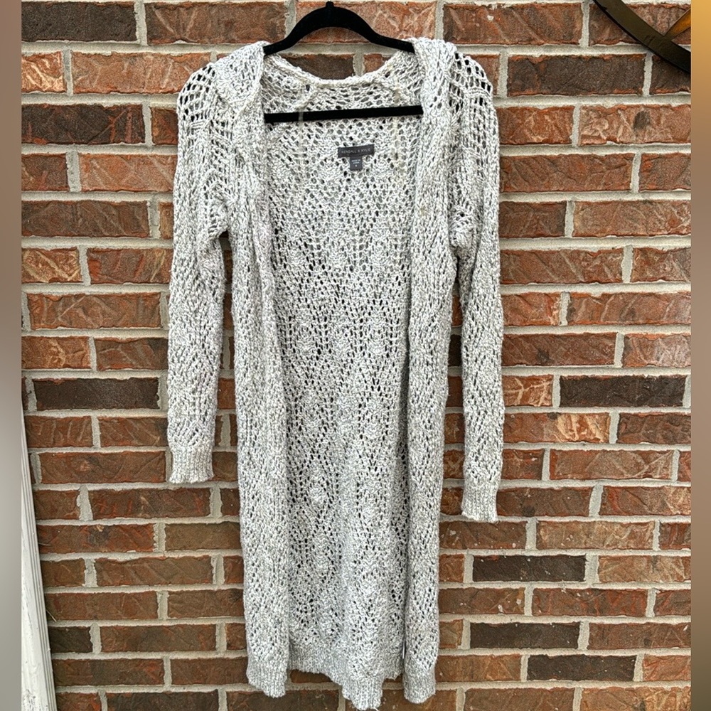 Crochet hooded cardigan